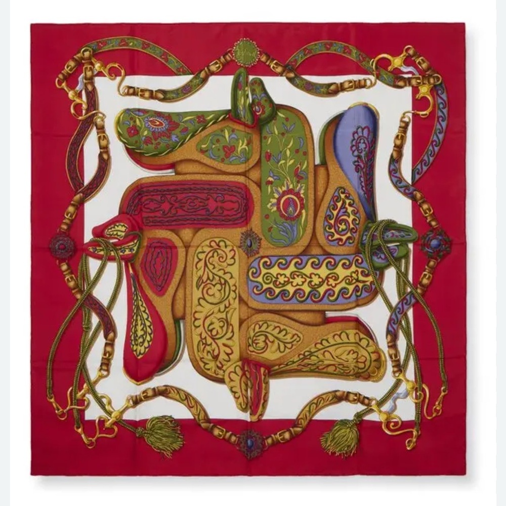 Hermès Carré 90 Equestrian Silk Scarf Henri d’Origny 1992 Vintage